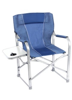 Buy Folding camping chair. Compact and foldable, it weighs only 2.2kg. Durable steel frame can withstand 45 times the weight. Leather comfort while enjoying healthy outdoor activities. -blue in Saudi Arabia