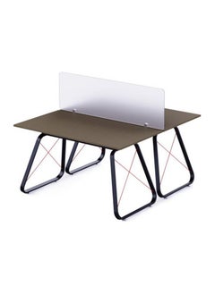 Buy Ultimate GT-010 Carbon Fiber PVC & MDF Gaming Table - Brown Linen (Set of 2) in UAE