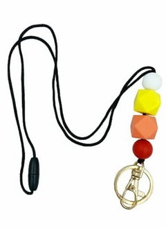 Buy Silicone Beaded Lanyard, Fashion Safety Breakaway Neck Lanyards Key Chain Holder with Key Ring, Cute Lanyard Necklace for Women Teachers Nurse Employees Students ID Badges Keys in Saudi Arabia