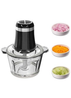 اشتري Electric Food Chopper Meat Processor Vegetable Onion Grinder Chopping Machine 1.2L Glass Bowl, 2 Speed Setting, Detachable Stainless Steel Quad 4 Sharp Removable Blades Power Rating في الامارات