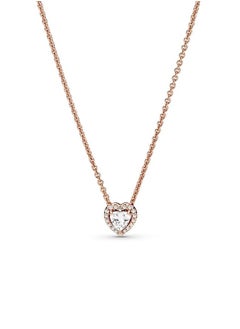 Buy PANDORA Sparkling Heart Collier Necklace Adjustable Jewelry 14k Rose Gold and Cubic Zirconia in UAE