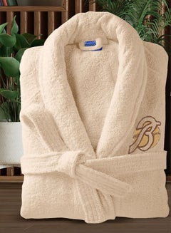Buy Cotton bathrobe with a pocket for unisex, 100% Egyptian cotton, ultra-soft, highly water-absorbent, color-fast and modern, ideal for daily use, resorts and spas 3xl. in UAE