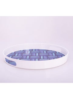 Buy Bright Designs Melamine Round Tray 
Set of 1 (D 38cm) bleu blanc in Egypt