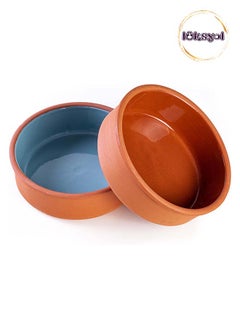 اشتري Luksyol Handmade Colored Clay Bowls: Authentic Mexican Pottery Set | Microwave & Oven Safe | Ideal for Tajine, Indian, Korean Cuisine (Set of 2, 7.5 x 2.36 in) في الامارات