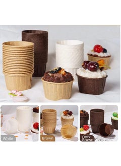 Buy Cupcake Liners, 150pcs Muffin Baking Cups,Ramekin Holders, Heavy Duty Oil-proof Wrappers for Wedding,Birthday,Party,Baby Showers,Gift for Valentine's Day,3 colors(white/ brown /coffee) in UAE