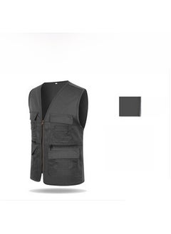 اشتري Mens Custom Vest Multi-Pocket Reporter Jacket Dark gray في السعودية