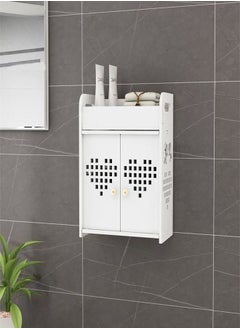 اشتري Bathroom Storage Shelf Cabinet Rack White في الامارات