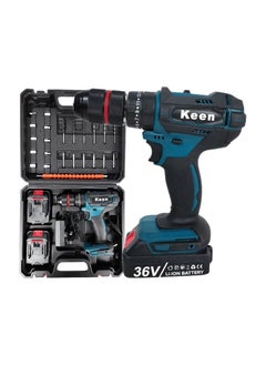 Buy KEEN Cordless Drill Machine 13mm, 36V Electronic Screwdriver, 1700/rpm, 2 Li-ion Batteries/OS-209 in Saudi Arabia