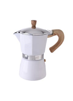 اشتري AlHoora 17x10xH20cm White Color  Classic 6 Cup Moka Pot Espresso Maker Percolator filter Coffee Maker Italian Espresso 6 Cups Coffee Maker with Box في الامارات