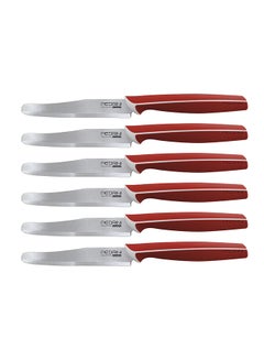 اشتري Pedrini Table Knives Red Color, Set 6Pcs (4.1") - Master Line Blister(04Gd215) ( في الامارات