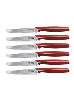 اشتري Pedrini Table Knives Red Color, Set 6Pcs (4.1") - Master Line Blister(04Gd215) ( في الامارات