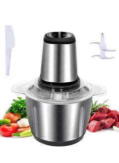 اشتري 2 L Speeds Electric Chopper Stainless Steel Meat Grinder Mincer Food Processor Slicer Capacity Baby Supplement Machine. في الامارات