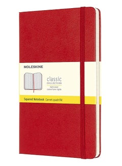Buy 13x21cm Size Hard Cover Square Lined Notebook Red in UAE