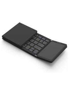 Buy Foldable Bluetooth Keyboard, Tri- Foldable Portable Wireless Keyboard with Touchpad, USB-C Rechargeable for iOS, Android, Windows System Laptop Tablet Smartphone in UAE