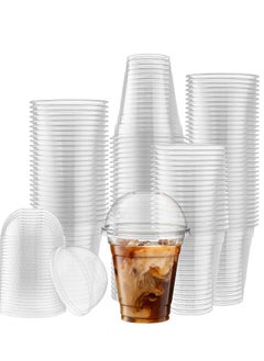 اشتري 50 Sets 12 Oz Crystal Clear Plastic Cups With Dome lids في مصر