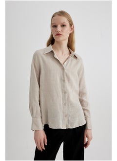 Buy Woman Oversize Fit Woven Long Sleeve Shirt in Egypt