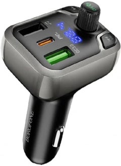 Buy Borofone BC38 Flash Energy PD20W+QC3.0 car BT FM transmitter - black, USB in Egypt