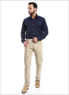 Buy Navy Blue Regular Fit Buttoned Down Classic Shirt_Navy Blue in Egypt