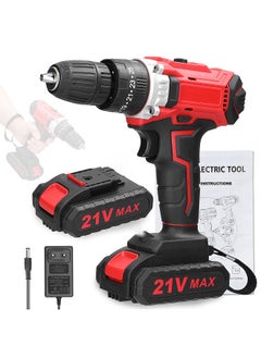 اشتري Household Multifuctional 21V Electric Drill Brushless Motor 2 Speeds Control Stepless Speed Regulation Rotation Ways Adjustment 25 Gears of Torques Adjustable Lithium Drill في السعودية