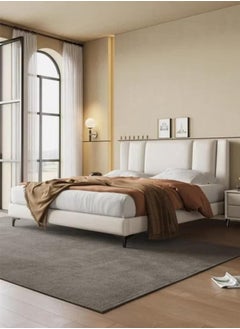 Buy Wooden Twist Italian Minimalism Modernize Leatherette Upholstery Bed for Luxury Bedroom (King Size) in UAE