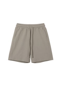 Buy ARTIE Menswear 2024 Spring Summer 330G Breathable Diamond Waffle Casual Drawstring Shorts Grey Cafe in Saudi Arabia