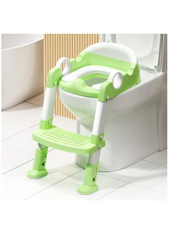 Buy Potty Training Seat, Height Adjustable Potty Chair with Non-Slip Step Stool Ladder, Toddlers Training Toilet for Kids Boys Girls (Green) in Saudi Arabia