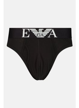 Buy Men Brand Logo Brief, Black in Saudi Arabia