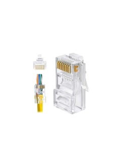 Buy Bolein RJ45 Connector Cat6 25 Pack RJ45 Pass Through Plug Ethernet Cable Crimp Gold Plated Network LAN Connector Crystal Unshielded Crimp Connector in UAE