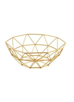 Buy Fruit Serving Basket, Fruit Serving Bowl Metal Storage Container Centerpiece Display Bowl for Living Room Decoration and Modern Kitchen Table - SMALL GOLD in UAE