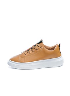 Buy Basic Flat Sneaker Faux leather For Men Brown in Egypt