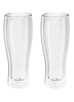 Buy Set of 2 Double Walled Glass 480ml, Thermal Insulation, Mug for Hot/Cold Drinks, Tumbler for Tea Cappuccino Latte Hot Chocolate in UAE