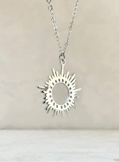 Buy Empty Sun Pendant Necklace- Silver in UAE