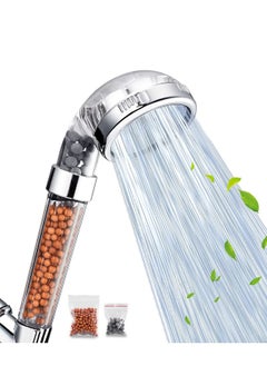 اشتري Original Tycom Shower Head Eco Power High Pressure Water Softener Filtered Handheld Showerhead with Spa like Ionic beads for Dry Skin & Hair - 3 Spray Settings Basic في الامارات