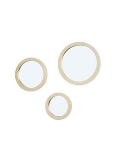 اشتري Cassie Set of 3 Round wall mirror D28x2.5cm, D23x2.5cm, D18x2.5cm- Gold في الامارات