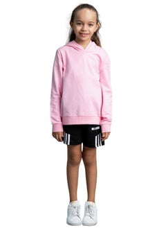 اشتري Kids unisex Hooded T-Shirt- Solid Pink Long Sleeve Hoodie في الامارات