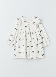 Buy Crew Neck Long Sleeve Patterned Baby Girl Dress in Egypt