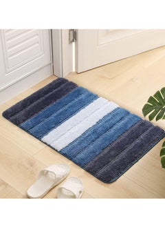 Buy Tycom Bathroom Rugs Bath Mat Non Slip Fluffy Soft Plush Microfiber Shower Carpet Rug Washable Non-Slip Carpet Mat for Bathroom Floor 50 By 80 CM Dark Blue. in UAE