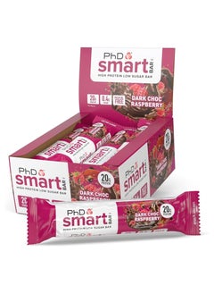 اشتري Smart High Protein Low Sugar Bars - Dark Choc Raspberry Flavour - 20g 1.1g Sugar Palm Oil Free - 64g per bar - 12pack في الامارات