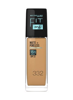 Buy Maybelline New York Fit Me Matte & Poreless Foundation 16H Oil Control with SPF 22 - 332 in UAE