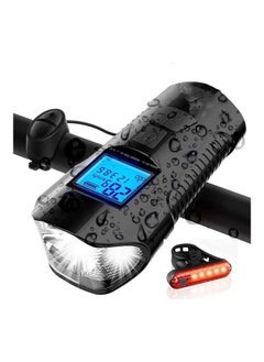 Buy Bike Light Bicycle Light Set With Horn And Speedometer USB Rechargeable LED Bike Headlight in Saudi Arabia