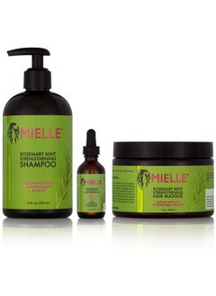 اشتري Mielle/Rosemary Mint Strengthening/Shampoo/Hair Masque/Scalp & Hair Strengthening Oil (Serum) / Deal/Gift Set في الامارات