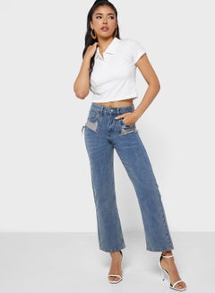 Buy Distressed High Waisted Jeans in Saudi Arabia