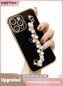 Buy Pearl Chain Case for 14 Pro Max Luxury Love Heart Full-Body Protection Soft TPU Cover Slim Shockproof Anti-Scratch Phone Case for Women in UAE