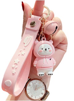 Buy Lovely Cartoon Bear Keychain with Lanyard, Keychain Pendant Car Accessories for Women and Men in Saudi Arabia