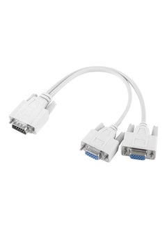 Buy 2-In-1 Plug VGA SVGA Monitor Y Splitter Cable White in Saudi Arabia