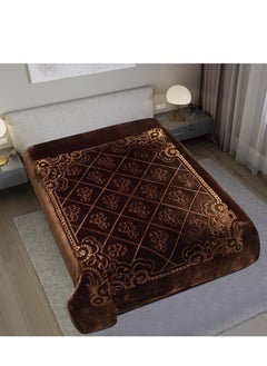 Buy Heavy winter blanket for two people, 4 kg, plain, soft, embossed, king size, 220*240 cm in Saudi Arabia