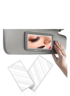 Buy 2 Pieces Car Visor Mirrors Makeup Mirror for Car Visor Stick on Car Vanity Mirror Sun-Shading Cosmetic Mirror Large Stainless Steel Wife Girlfriend Make Up in Car 5.91 x 3.15 Inch and 4.33 x 2.36 Inch in UAE