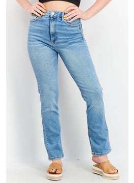 Buy Women Regular Fit Wash Stretchable Denim, Blue in UAE