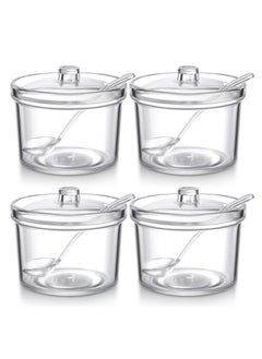 Buy Clear Acrylic Sugar Bowl With Lid And Spoon For Coffee Bar AccessoriesCereal Bowls Tea Kitchen Countertop Canisters & Baking for Sugar Salt Spices Condiments 7.1 oz in UAE