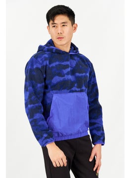 Buy Men Sportswear Fit Brand Logo Camouflage Outdoor Hoodie, Blue/Purple in Saudi Arabia